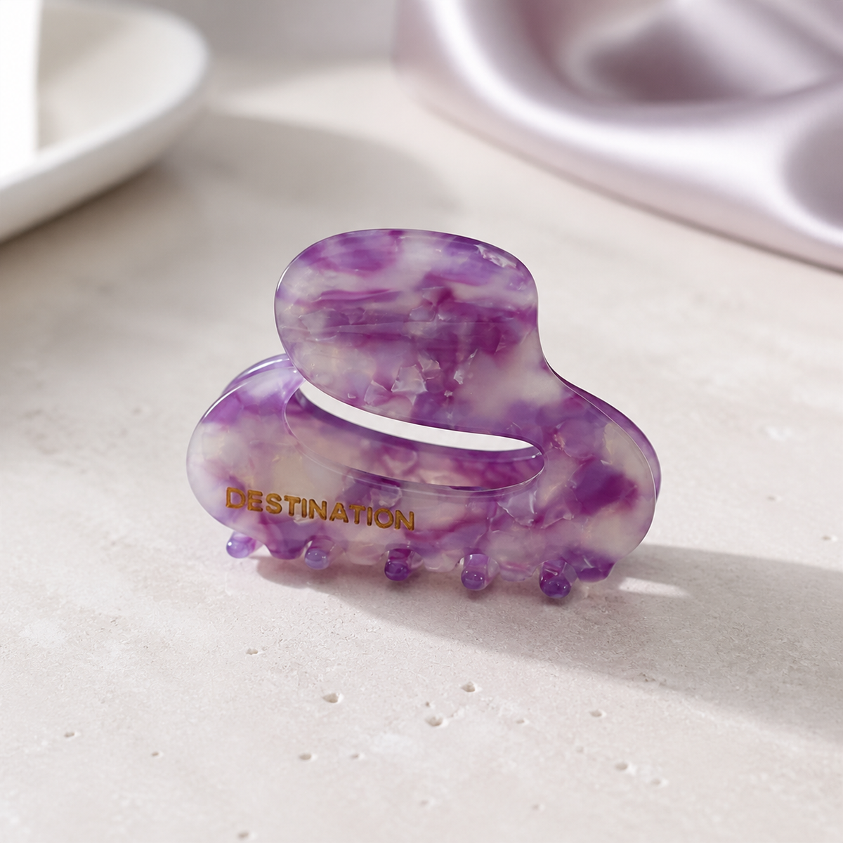 Destination Purple Oval Claw Clip - primary isolated hero