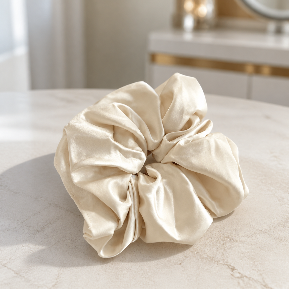 Destination Satin Scrunchie - Ivory