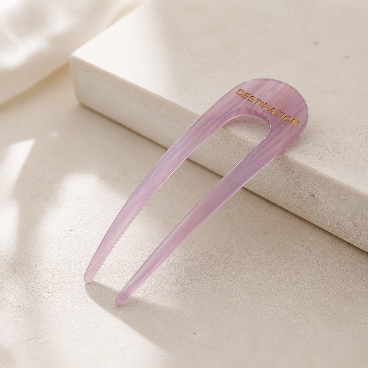 Destination Lavender French Hair Pin - side profile construction