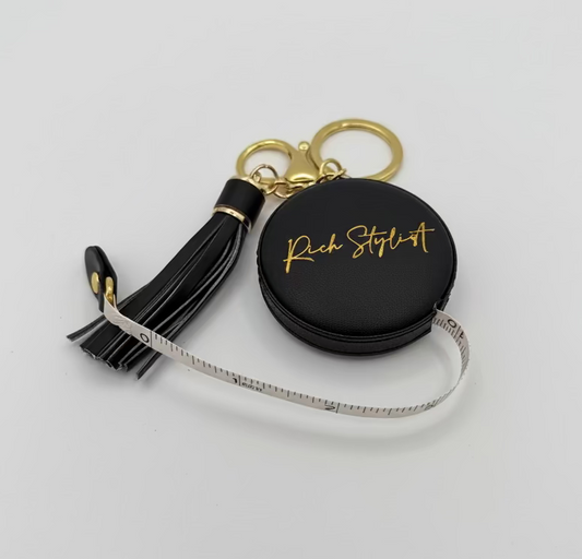 Hair Extension Tape Measure with "Rich Stylist" Gold Embossing