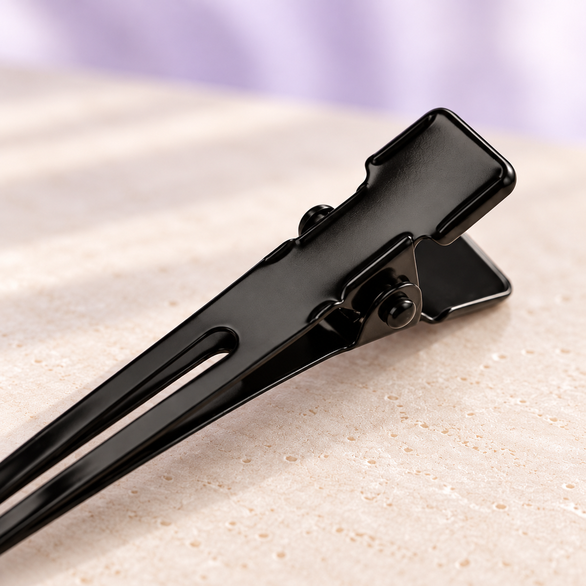 Destination Small Metal Hair Clips (20-Pack) - black, hinge detail, individual clip shown