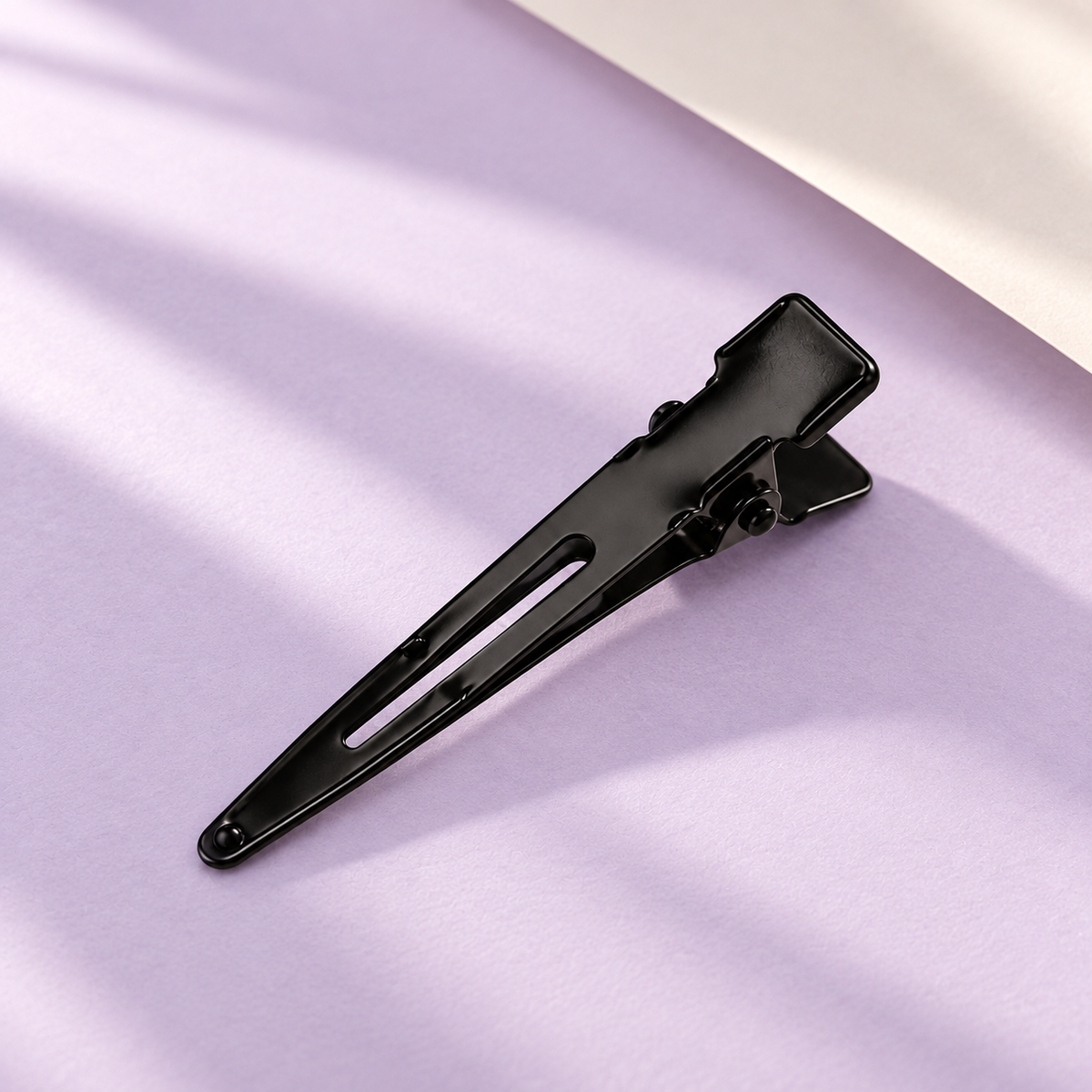 Destination Small Metal Hair Clips (20-Pack) - black, lavender paper, individual clip shown