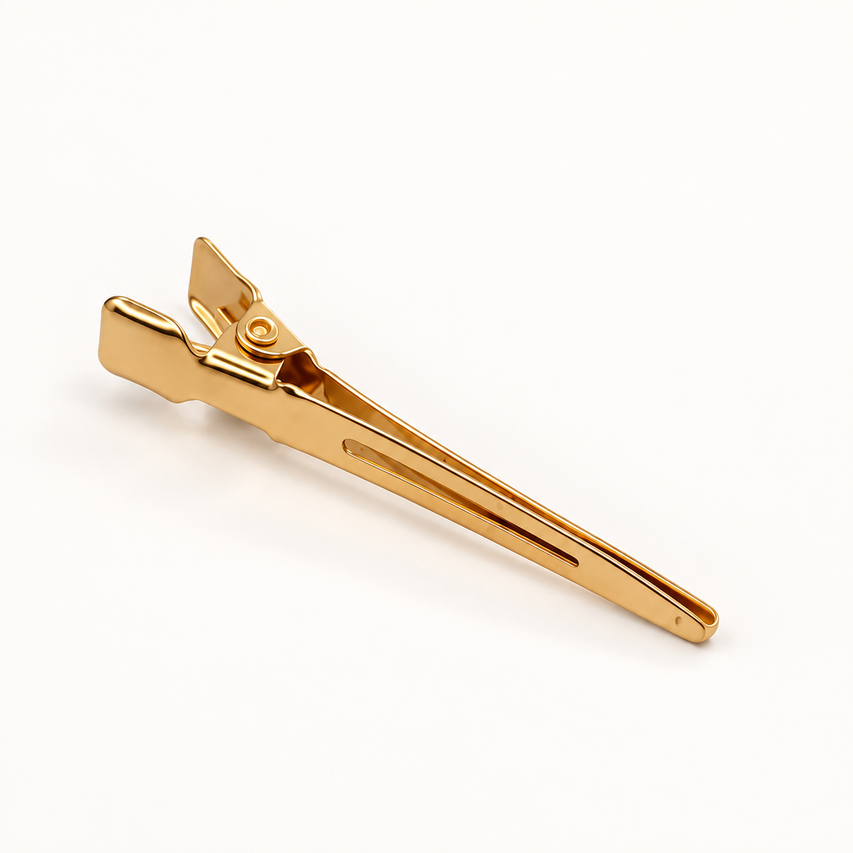 Destination Small Metal Hair Clips (20-Pack) - gold, white studio, individual clip shown