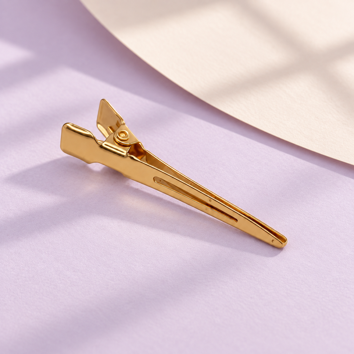 Destination Small Metal Hair Clips (20-Pack) - gold, lavender paper, individual clip shown
