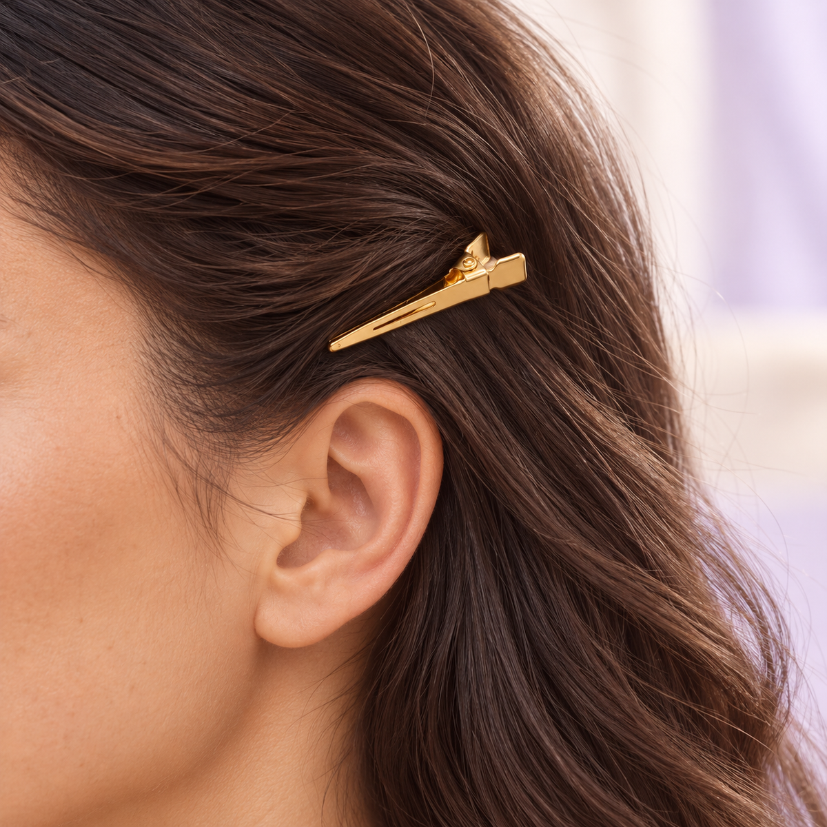 Destination Small Metal Hair Clips (20-Pack) - gold, hair styling, individual clip shown