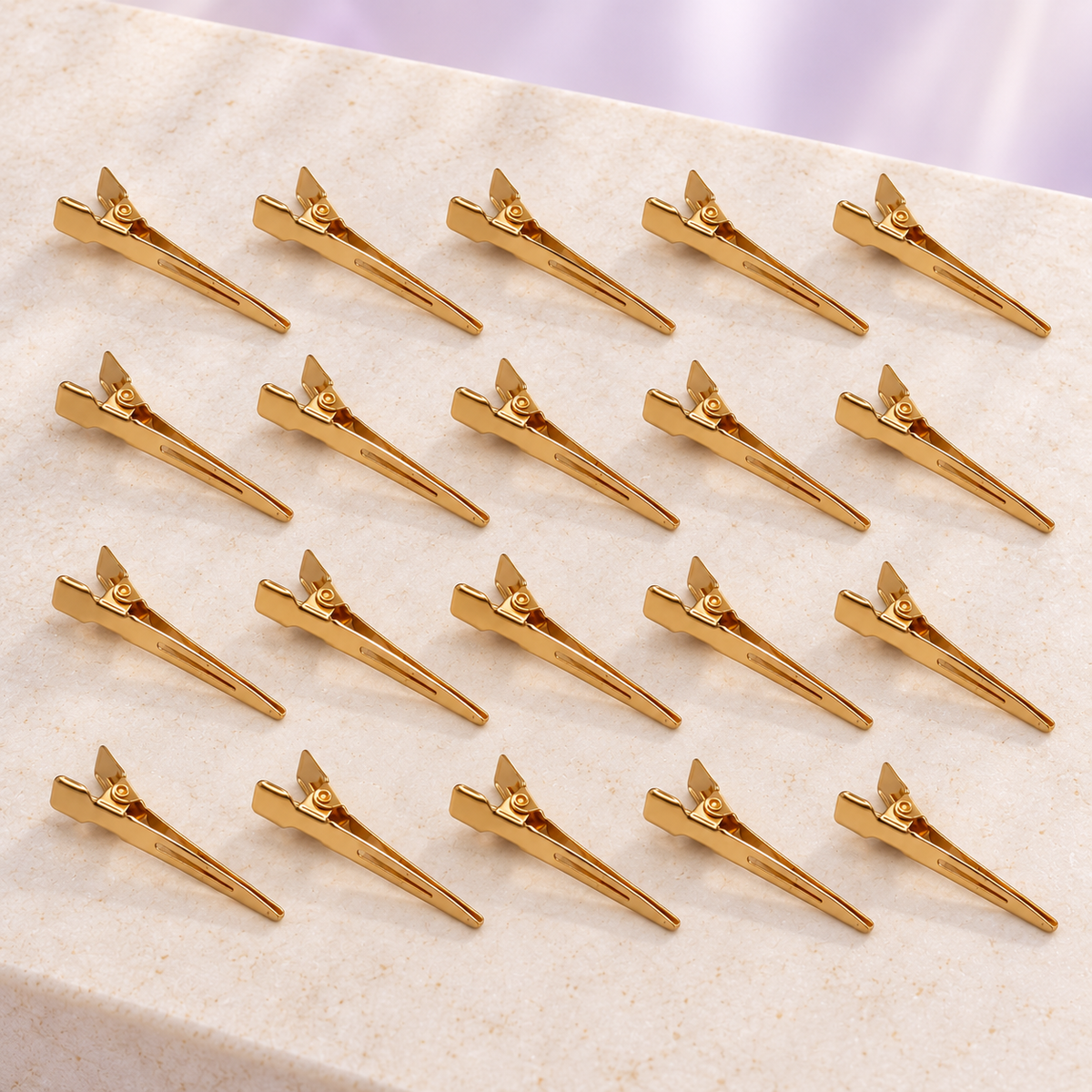 Destination Small Metal Hair Clips - gold 20-pack, twenty clips shown