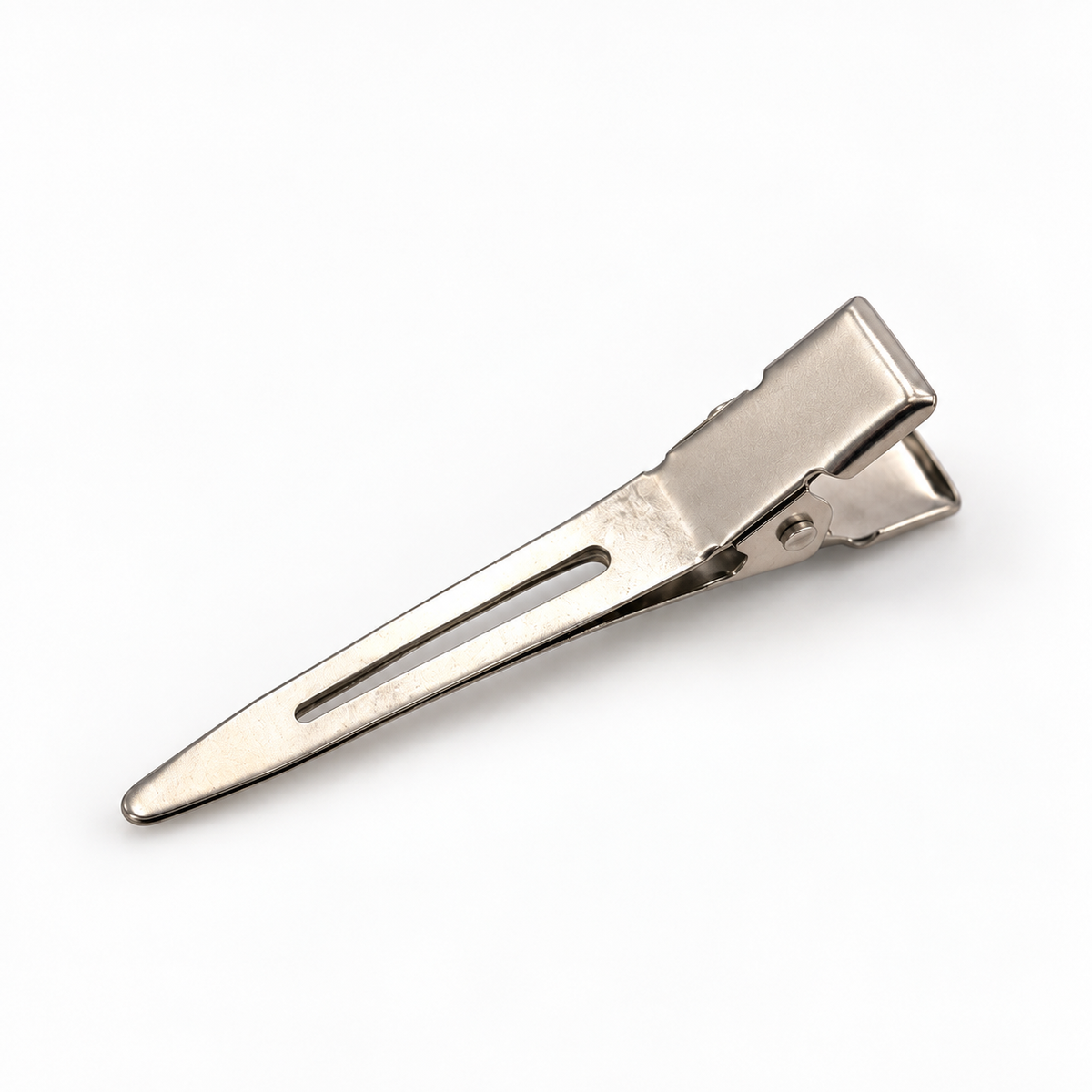Destination Small Metal Hair Clips (20-Pack) - silver, clean white, individual clip shown
