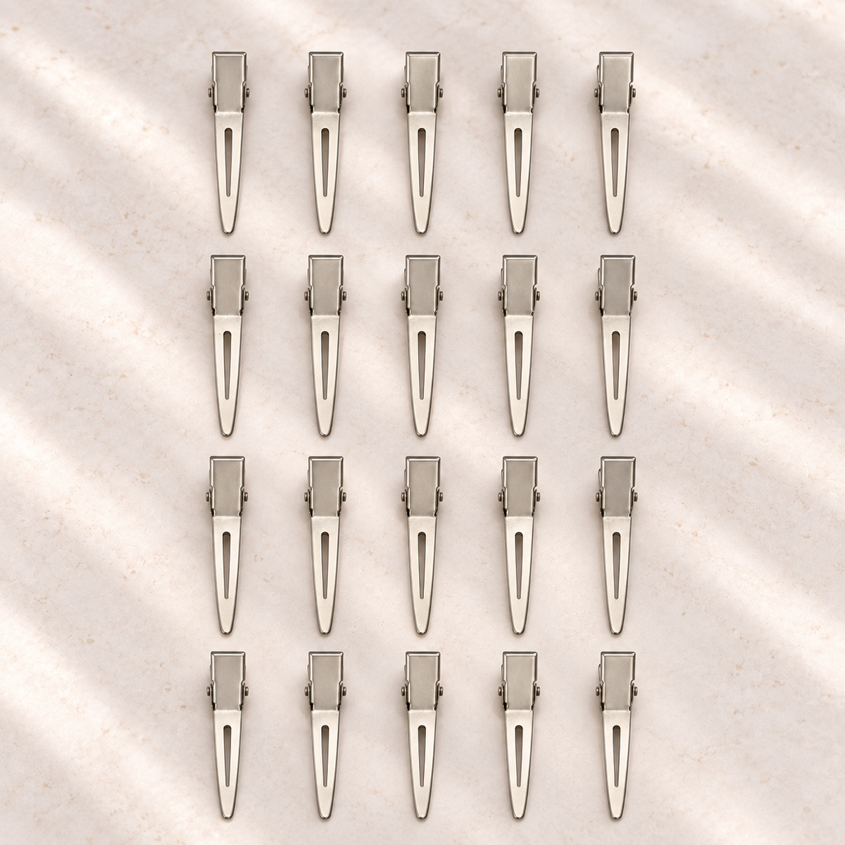 Destination Small Metal Hair Clips - silver 20-pack, twenty clips shown